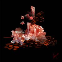 Soniya Amrit Patel - Rojo ef&iacute;mero la memoria - 40x40 - Arte digital - Dibond