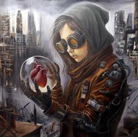 C Chavarria - No caeré sin primero dar pelea - 90x90- Oleo - Tela