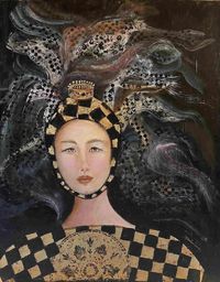 M FARRES - Brisa oriental - 100x80 - Mixta y pan de oro - Tela