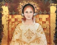 M FARRES - Divinitas - 72x59 - Mixta y pan de oro - Tela