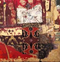 M FARRES - Nenes amagades - 100x100 - Mixta y pan de oro - Tela