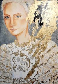 M FARRES - Nueva nobleza - 170x120 - Mixta con pan de oro - Tela