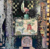 M FARRES - Recuerdos de Iran - 100x100 - Mixta y pan de oro - Tela