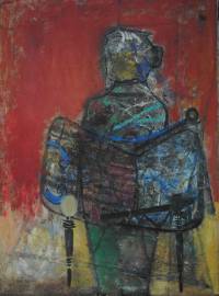 Gamez - Mujer con trono - 130x97 - Oleo - Tela