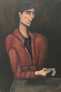 Ivan Jimenez - Autorretrato con camisa de pintor - 80x120 - Oleo - Tela