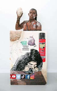 Jobs - El violento la us&oacute; como proyectil - 70x150x70 -Silicona - Resina