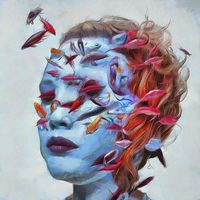 GASPAR LI - La criatura que sue&ntilde;a con su nombre - 80x80 - Oleo - Lienzo