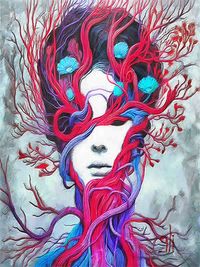 GASPAR LI - Silencio de raíces rojas - 60x80 - Oleo - Lienzo