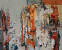 Marta Maldonado - Relfejos naranjas - 73x92 - Mixta - Tela