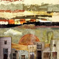 Marin - El pueblo - 100x100 - arte digital - tela