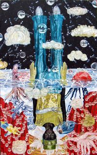 Nordholt - El ahogamiento colores brilliantes - 81x130 - óleo - tabla