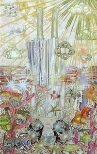 Nordholt - El ahogamiento oro - 81x130 - &oacute;leo - tabla