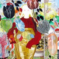 z. La fiesta panel 2, &oacute;leo sobre tabla, 100 x 100 cm