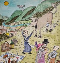 Pilarin - Dejeuner sur l'herbe - 40x40 - acrilico - madera