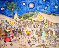 Pilarin - Mercado de las Dalias, Ibiza - 73x92 - acrilico - madera