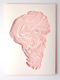 Eva Sant&iacute;n - Unexpected Red I - 42x58 - Perforaciones - Papel